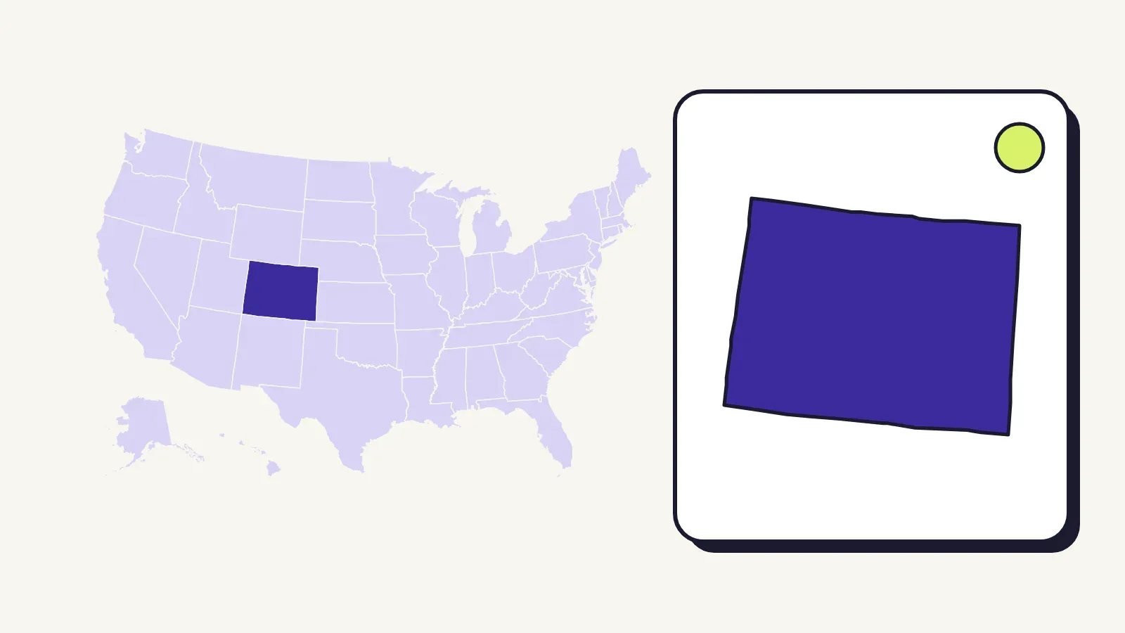 Map of the United States with Colorado highlighted