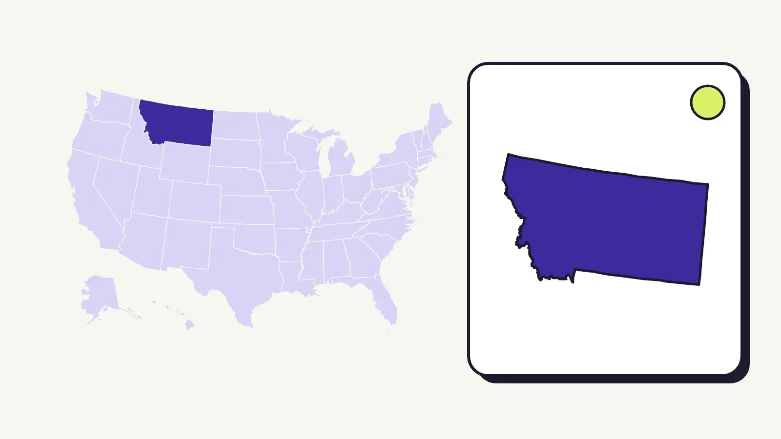 Map of the United States with Montana highlighted